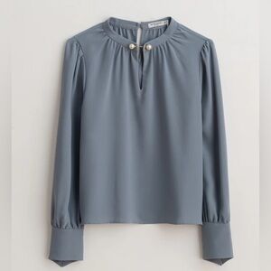 Buvette Pearl Blouse - Dusty Blue